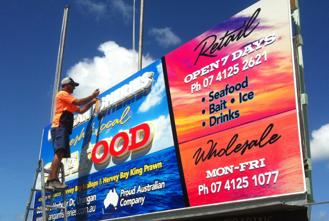 3d lettering and illuminated billboard sign hervey bay