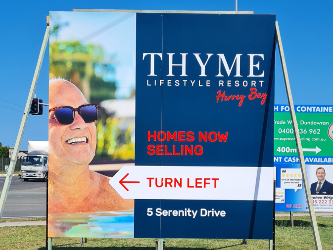 temporaty real estate sign